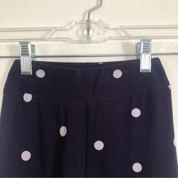 ❤️5/$25 SALE LuLaRoe Kid's Purple Polka Dot Stretch Soft Leggings Pants - Picture 5 of 8
